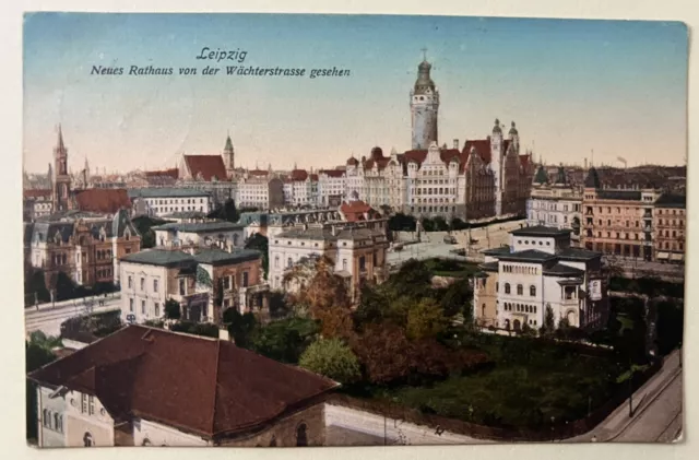 AK Leipzig 1911 - Neues Rathaus von der Wächterstraße gesehen