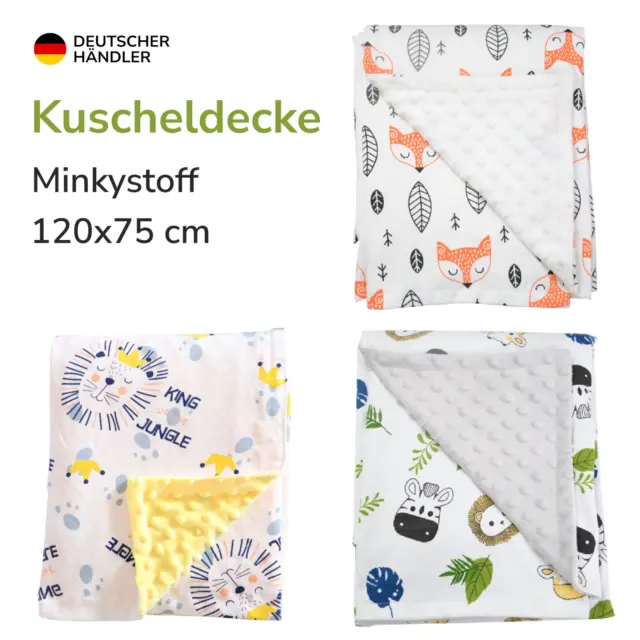 Babydecke Kuscheldecke Krabbeldecke Decke Wagendecke kuschlig MINKY 120 x 75 cm