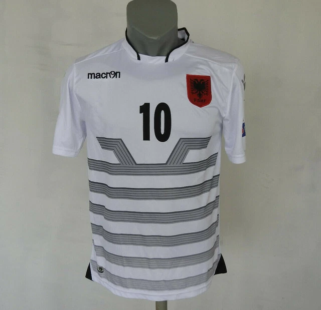 Maillot Albanie Away – Armando Sadiku #10 – Macron – Taille XL – Blanc (Occasion)