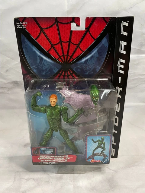 SPIDER-MAN MOVIE SUPER Posable Green Goblin W/ Glider Series 1 Toybiz