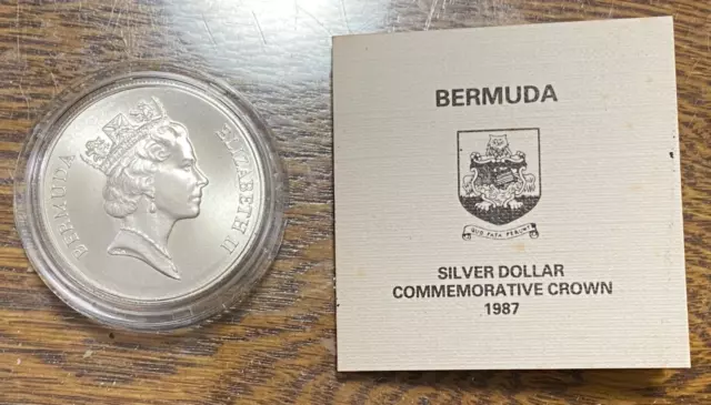 1987 Bermuda Aviation Silver Dollar in Capsule w/COA Best Price on Ebay* CHRC