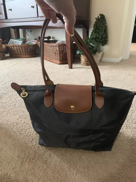 Longchamp Le Pliage Black Nylon Tote / Shoulder Handbag, Size L