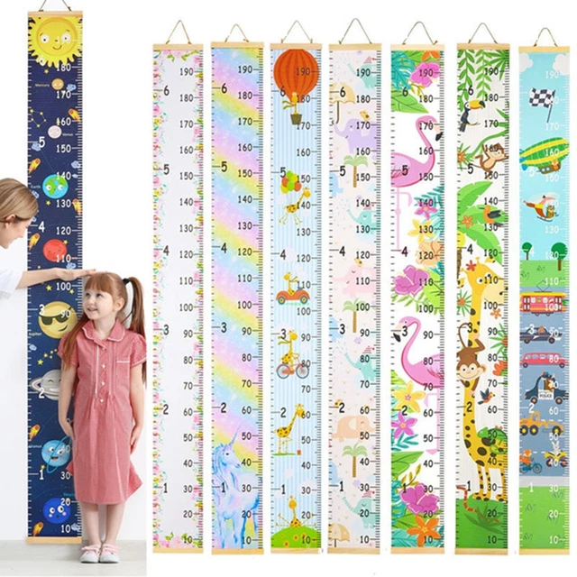 Stadio Metro Murale Per Bambini LoveNite - Rosa, 200x20 Cm, Tela Di Tela, Scale In Cm E Ft, Con Gancio