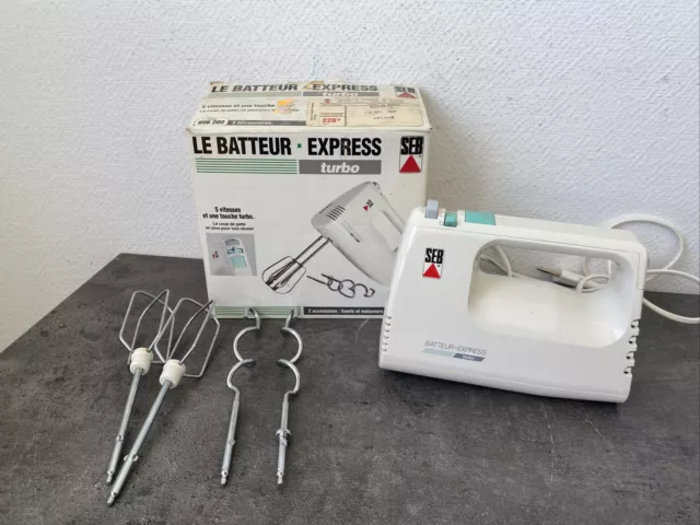 Ancien Batteur Électrique Seb Type 8562 175w Turbo Express Boîte