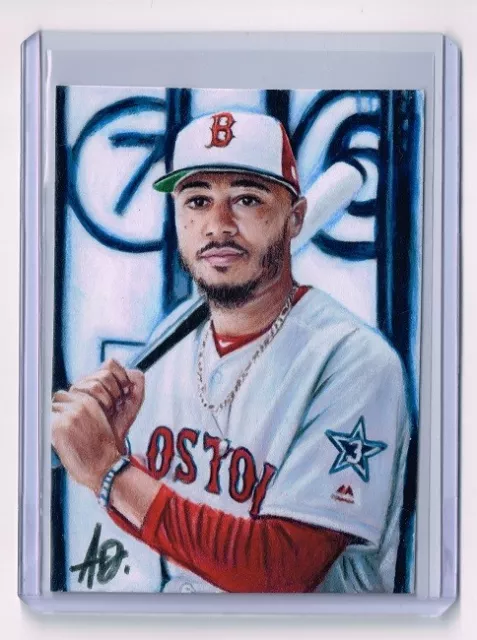 2018 ACEO Sketch Card MOOKIE BETTS Boston Red Sox 1/1