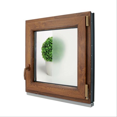 aluplast Finestre in PVC Colore QUERCIA D'ORATA Aluplast Ideal 4000 Misura 450 x 900 mm 