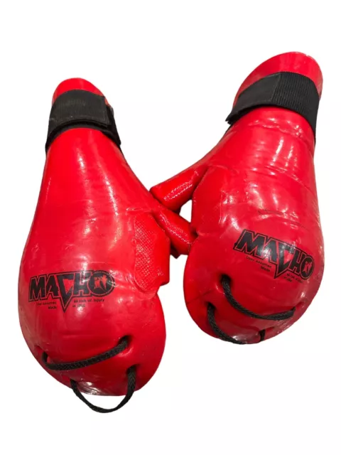 Macho Martial Arts Sparring Gloves Red Size Medium Adult Karate Tae Kwon Do