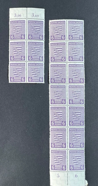 SBZ PROVINZ SACHSEN 1945 WAPPEN 20 mal 6 Pfennig postfrisch