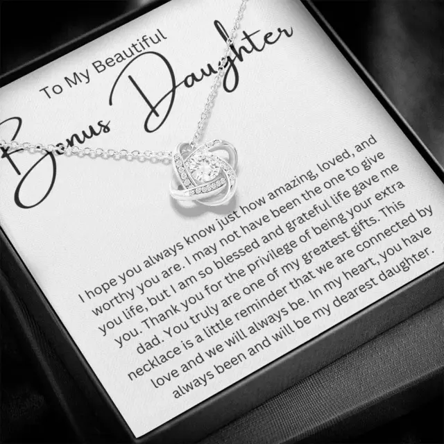 To My Bonus Daughter Necklace, Gift For Daughter From Dad, Step Daughter Gift