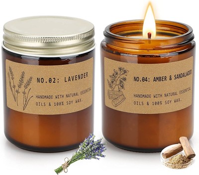 candele profumate per aromaterapia set regalo per donne festa della mamma KIPIDA Set di 4 candele profumate per San Valentino cera di soia naturale per San Valentino 