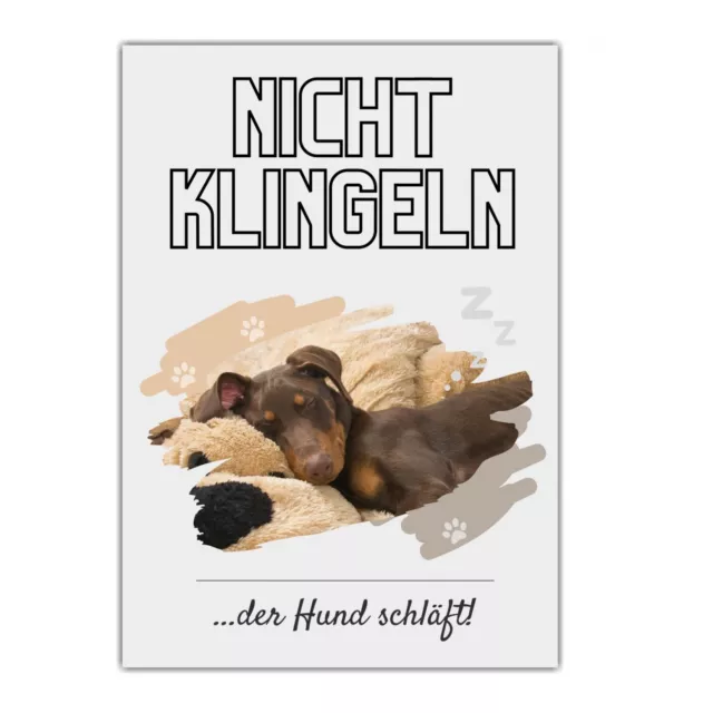 Dobermann Dobi Hund Hunde Schild Dog Hund Vorsicht nicht Klingeln Türschild Hund