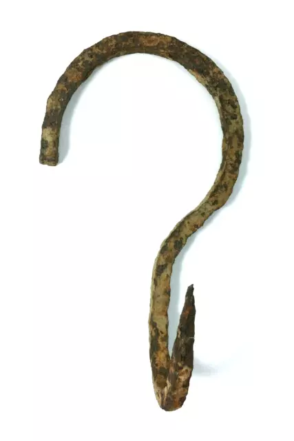 Primitive Antique Hand Forged Wrought Iron Hook