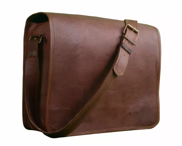 Sling Leather Genuine Shoulder Satchel Office Crossbody Brown Messenger Bag