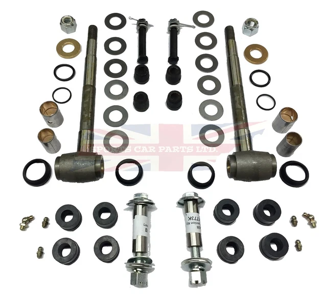 NEW MGB MAJOR Front Suspension Rebuild Kit 196380 With Kingpins POLY