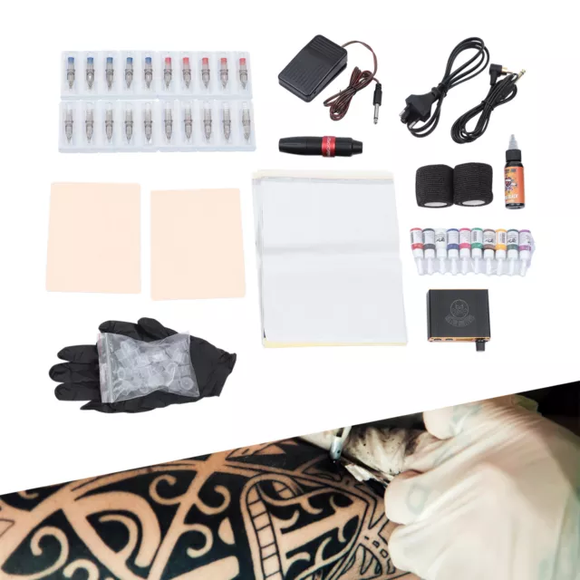 Macchina per tatuaggi set penna per tatuaggi 10 bottiglie * 5 ml colore tatuaggio penna rotante ibrida