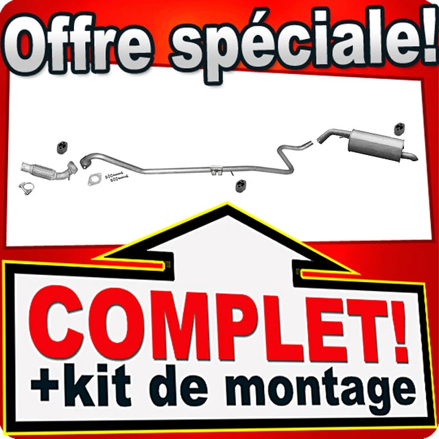Kit D'échappement Complet Pour Ford Fiesta Mk4 / Mazda 121 III 1.3 (1998-2002) - Acier Aluminié - Neuf