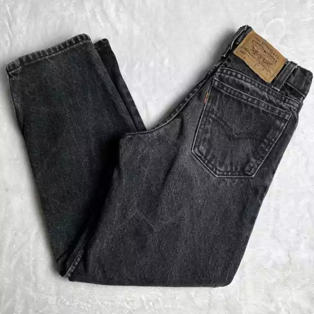 Levi’s 550 Relaxed Kids Boys Size 8 Slim Black Jeans Orange Tab 1994