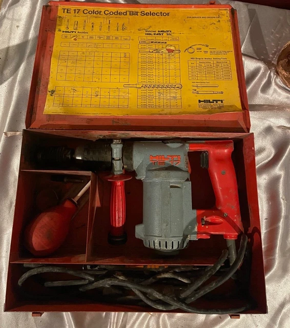 HILTI TE 17 Rotary Hammer Drill Corded 540 RPM 1/2” Case Bits, Anchors
