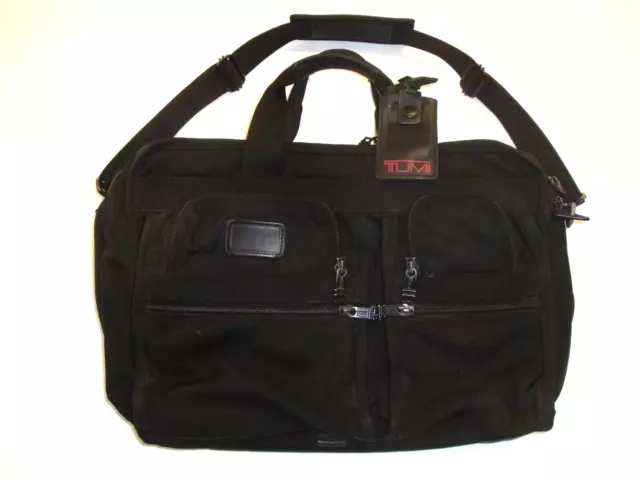 TUMI Alpha Expandable Laptop Computer Briefcase Ballistic Nylon w/ Strap