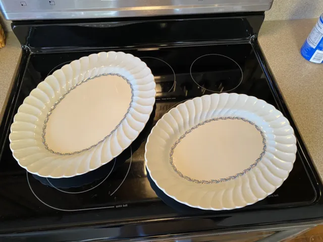 LOT OF 2 Serving Platters MYOTT  OLDE CHELSEA STAFFORDSHIRE BLUE 6150