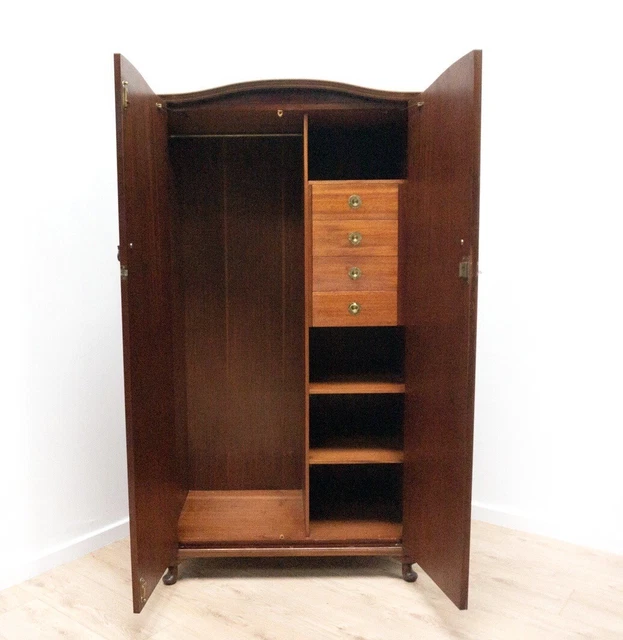 Antique Victorian Burr Walnut  Gents Wardrobe Compactum Drawers & Cupboard /2318