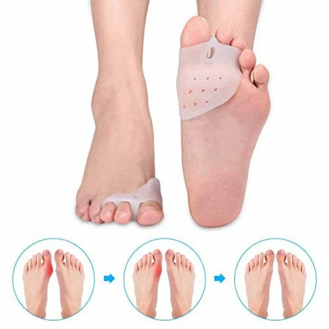 2x TUTORE ALLUCE VALGO A FASCIA Correttore separatore Silicone Dita Protezione e