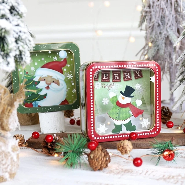 Christmas Candy Jar Novelty Gift Tin Box Storage Bottle Holiday Party Favor 2