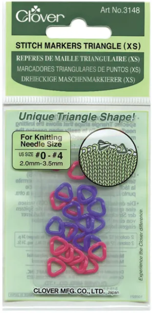 Clover Triangle Stitch Markers-Sizes 0 To 4 24/Pkg 3148