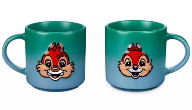 Disney Parks Chip 'n Dale Two Tones Green Ceramic Coffee Mug New With Tag