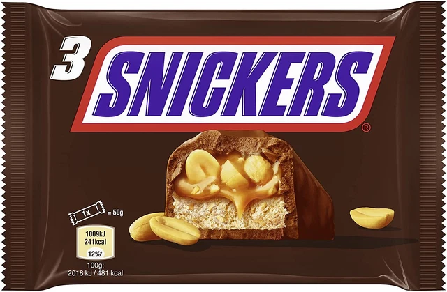 Barretta Snickers barretta cioccolato arachidi caramello snack 9 x 150 g NUOVO MHD 03/24