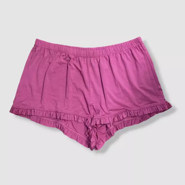 $54 Eberjey Women's Pink Ruffled Gisele Sleep Shorts Sleepwear Size L