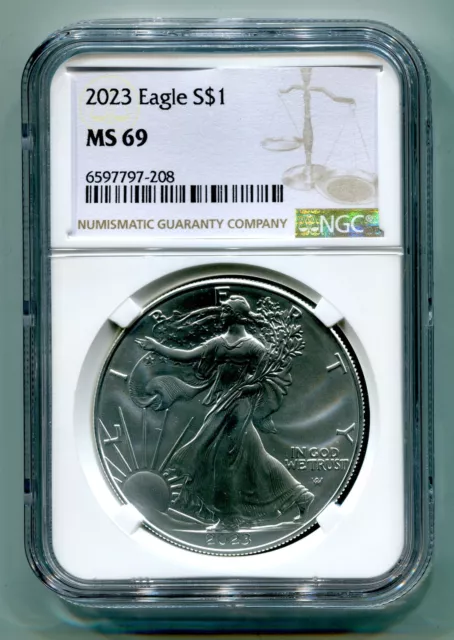 2023 American Silver Eagle Eagle Landing Ngc Ms69 Brown Label Premium Quality Pq