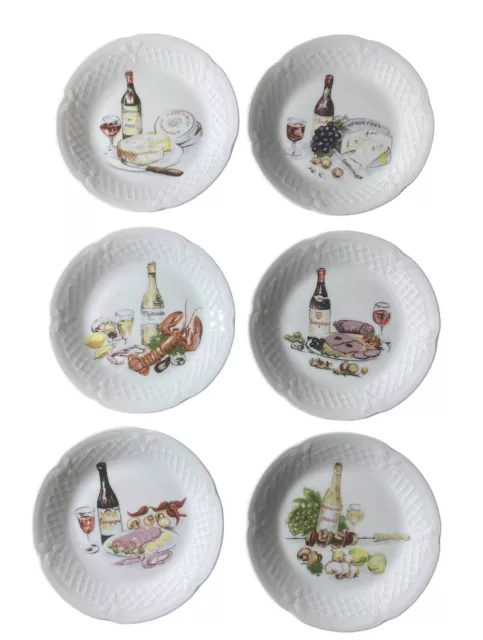 Set Of 6 Boxed Philippe Deshoulieres Limoges France Cocktail Plates 3