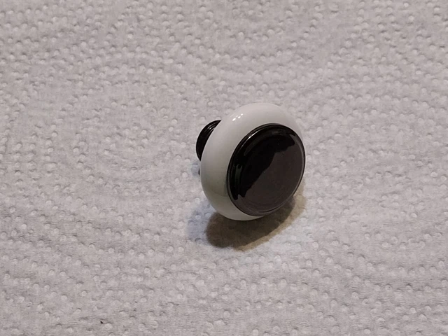 8 Pieces - Amerock 76246-BNW Black Nickel/White Ceramic Knobs At $3.59 Each.