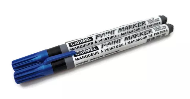 Lot Of 2 Carmel Paint Marker Fine Tip Multi-surface Pen Permanent Oil-based Blue