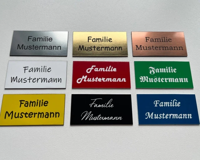 Graviertes Klingelschild Aus ABS-Kunststoff – 9x6 Cm, Selbstklebend, Viele Farben & Motive