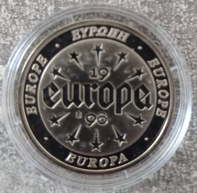 Medaille Europa 1998 Rückseite Europa Fahne
