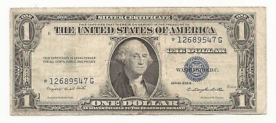*1935-G* $1 Dollar Bill Silver Certificate STAR Note FREE SHIPPING VG/FINE