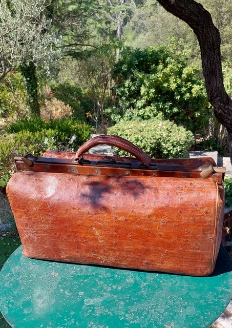 Grand sac à main , cartable, cuir marron, vintage. (D'occasion) à