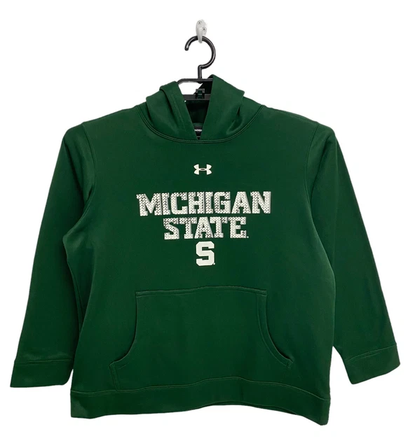 Under armour Ragazzi Verde Unisex Felpa con Cappuccio Michigan City State Taglia