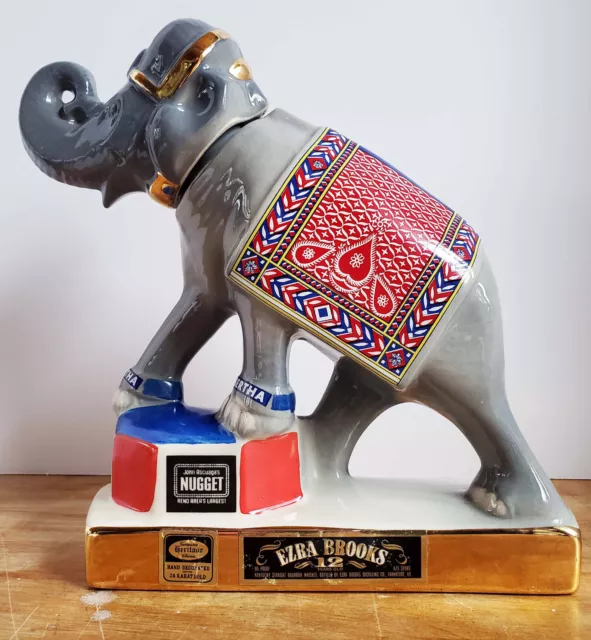 Rare Ezra Brooks 1970 Big Bertha Circus Elephant Whiskey Decanter Reno Nugget