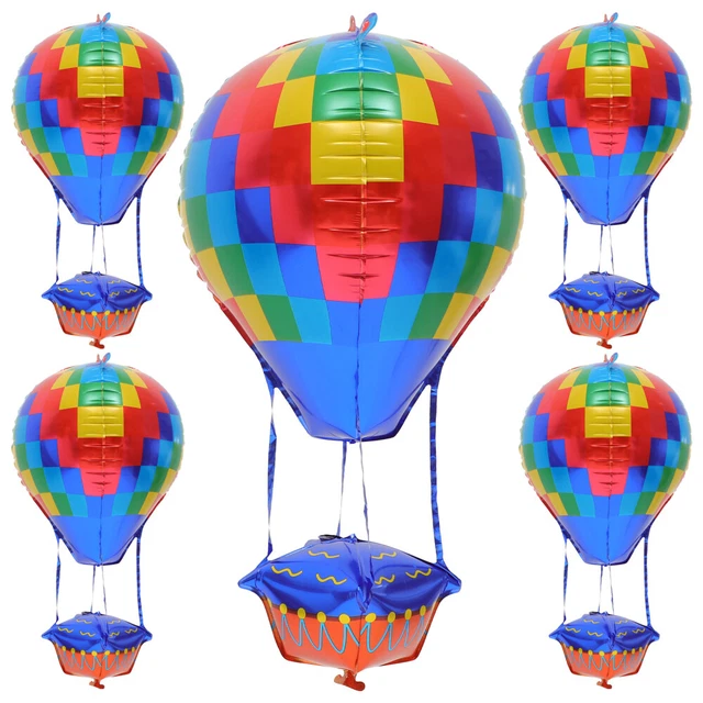 5 Pcs Hot Air Balloon Decoration Balloon Aluminum Foil Child