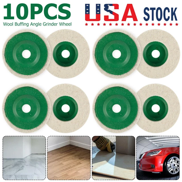 10Pcs 100mm 4 Inch Wool Buffing Angle Grinder Wheel Felt Polishing Disc Pad A715