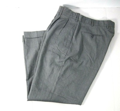 J. Hilburn Mens Dress Pants 36 Short Grey Guabello 100% Wool Career Work
