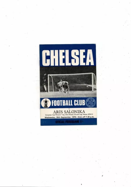 Chelsea v Aris Salonika European Cup Winners Cup Football Programme 1970/71