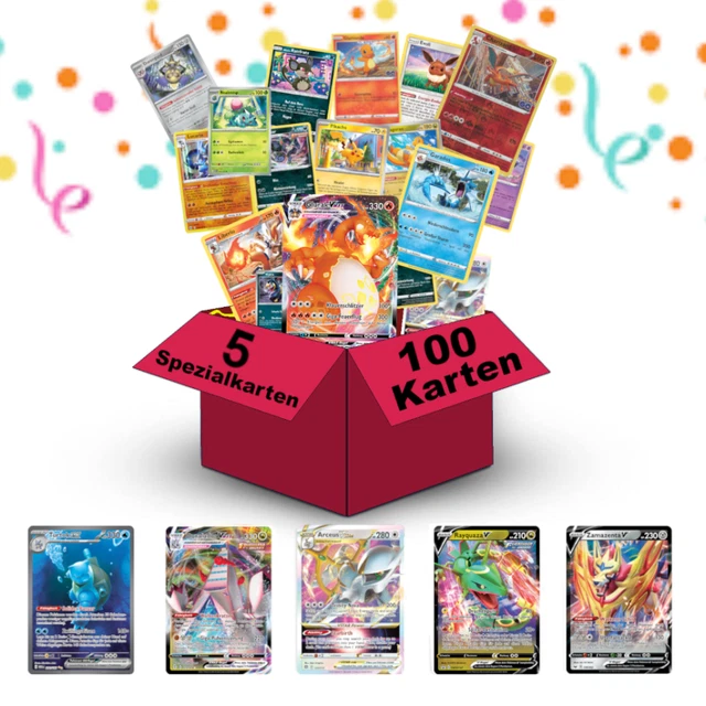 Pokemon Karten V Und Vmax Deutsch 100 POKEMON KARTEN Sammlung /GLITZERKARTE+V, Vmax, Ex Karte GARANTIERT