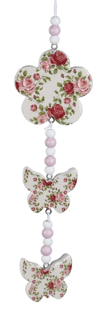 Fenster-Hänger Farfalla Con Decorazione Rose per Finestra 41cm Haengedeko