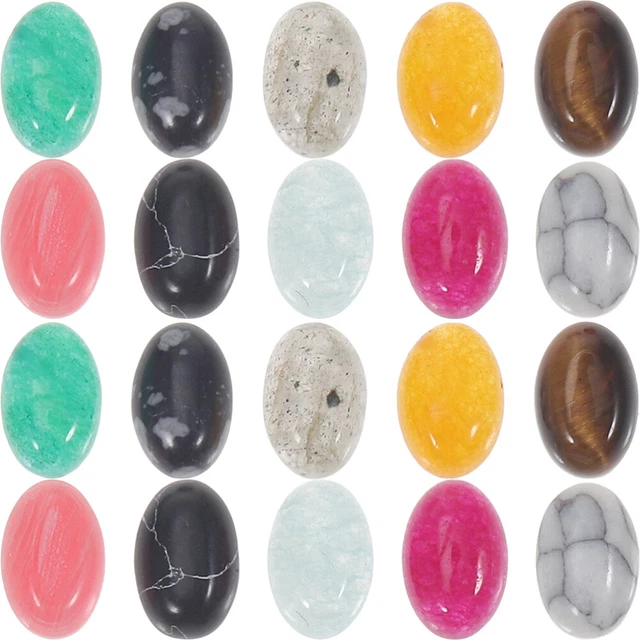 20pcs cabochons pierres cabochons perles de forme ovale