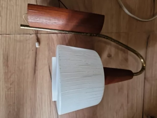 Wandlampe 50/60 er Jahre circa 30x20 cm Holz /Metall Glas Mid Century