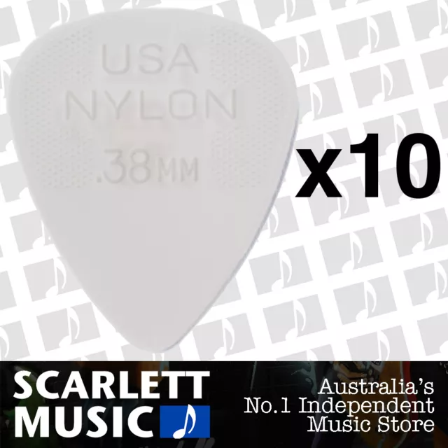 10 x Jim Dunlop Nylon Standard Greys .38mm Guitar Picks Plectrums 0.38 Grey